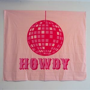 pink disco howdy tapestry. Home decor.